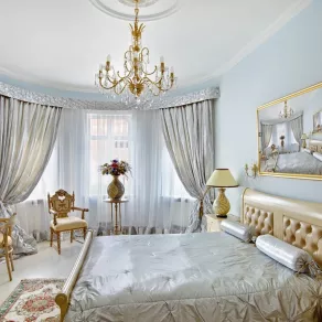 الفخامة بارزة في محتويات وديكور غرفة النوم الكلاسيكية